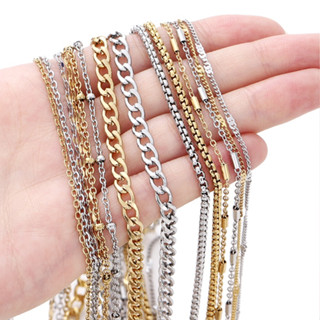  St.kunkka 2m Mạ Vàng 18k Giữ Màu Vàng Thép Không Gỉ Chân Không Mạ Vàng Vòng Cổ Hạt Chuỗi Vòng Cổ DIY Vòng Cổ Vòng Tay 