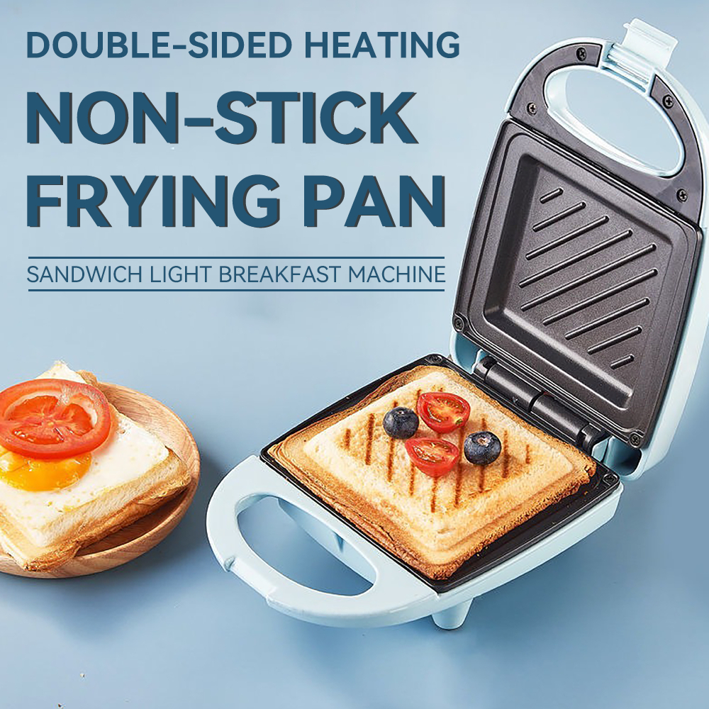 Máy làm bánh Sandwich ăn sáng Mini, Máy làm bánh Sandwich có đĩa chống dính, thiết kế nhỏ gọn
