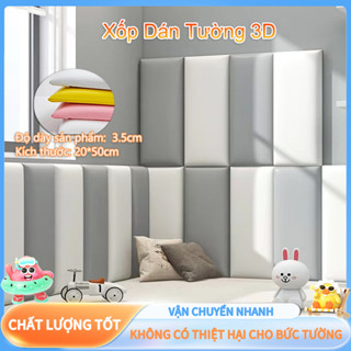 Chất lượng tốt🤗20*50CM-dày3.5cm Chất Lượng Cao Dán tường cho bé  Xốp Dán Tường Dễ Thương 3D Mềm Mại Cách Âm Chống Va Đập Trang Trí Phòng An Toàn Cho Bé dán đầu giườngmiếng dán chống va đập miếng xốp dán tường