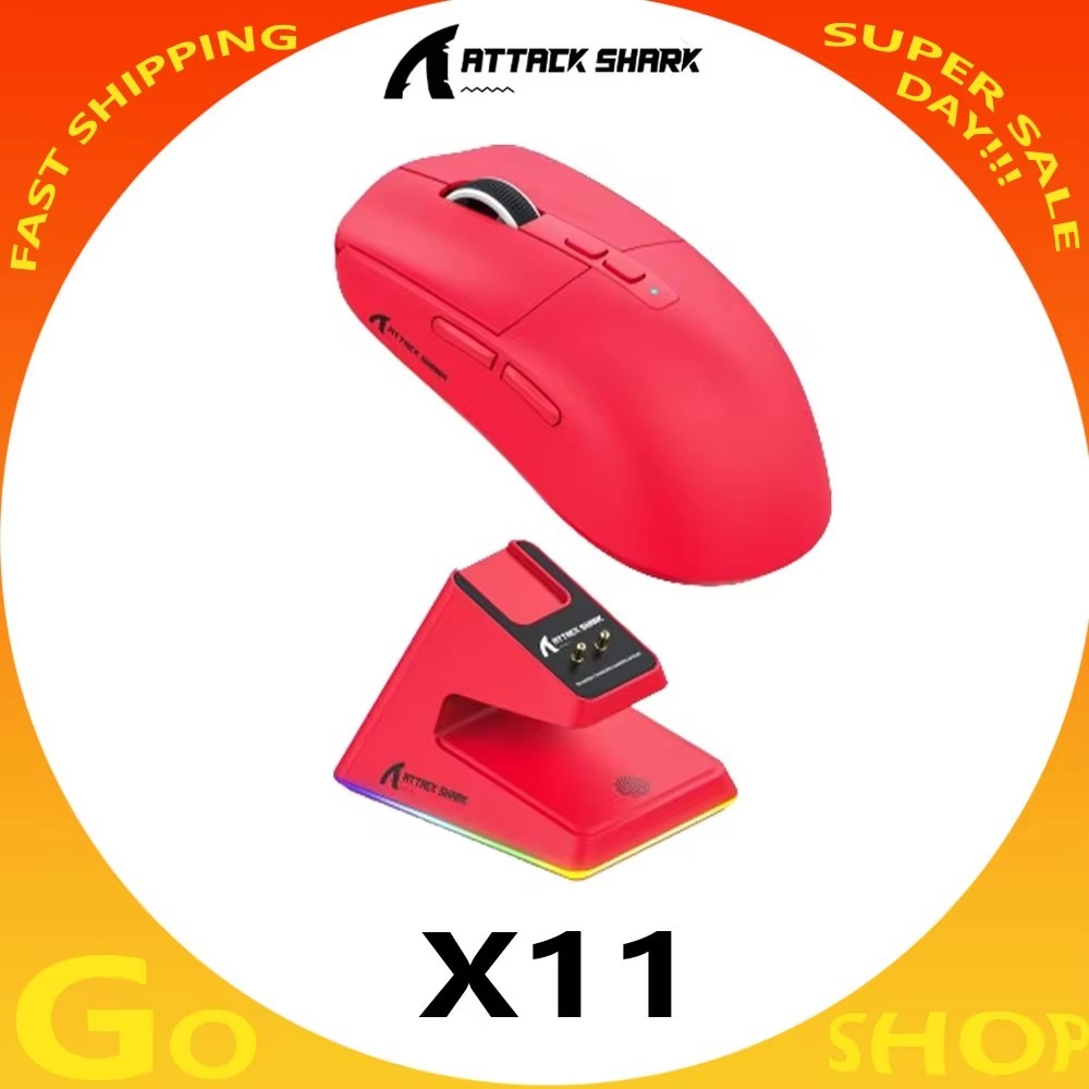 Chuột không dây Attack Shark X11, Chuột ba chế độ Bluetooth / 2.4G / có dây, Chuột chơi game có sạc 