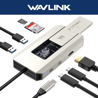  Wavlink 8 trong 1 Type C SSD Docking Station USB C sang M.2 PCIe   SATA SSD Enclosure 4K @ 60Hz HDMI USB-C   USB-A 3.2 10Gbps SD   TF USB2.0 cho Windows Mac OS 