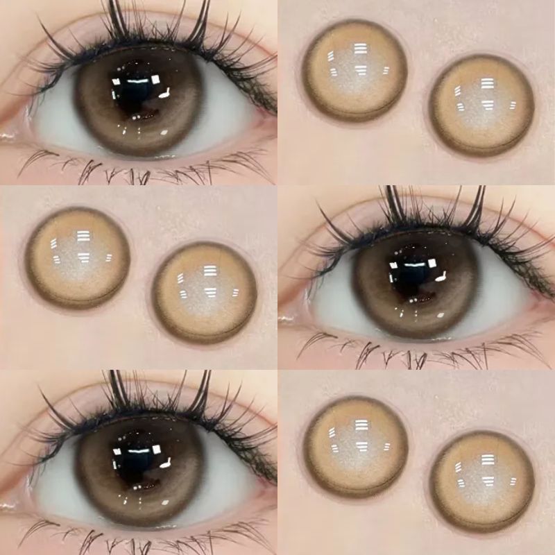 【 0.00--4.00 】 UYAAI kính áp tròng MCK1 màu mềm K4 Ống kính mắt to màu nâu 6 tháng Sử dụng cho học s