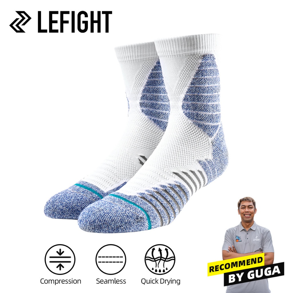 Lefight bec24014 Tất Bóng Rổ Nam Cao Cấp Vớ NBA Chuyên Nghiệp Dày Trắng Khử Mùi Khăn Đáy Bóng Elite