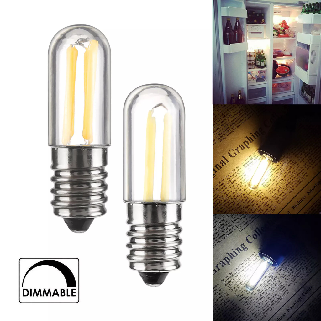 E14 E12 Bóng đèn dây tóc LED Bóng đèn COB có thể điều chỉnh độ sáng 1W 2W 3W Đèn tủ lạnh 220V