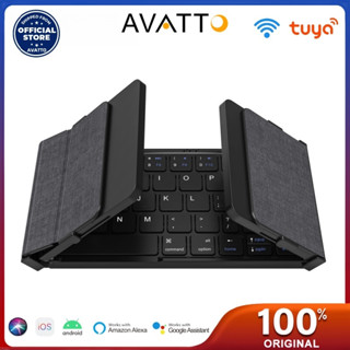 AVATTO Bàn Phím siêu mỏng bluetooth 5.1 Không Dây mini 3 Kênh Có Thể Gập Lại Cho windows android ios tablet phone Điện Thoại