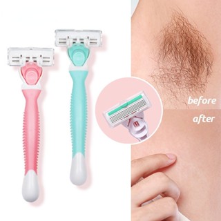  yakult Dụng cụ cạo tóc thủ công dành cho nữ Lưỡi dao tẩy lông 6 lớp Dao cạo lông nách Máy cạo râu khu vực riêng