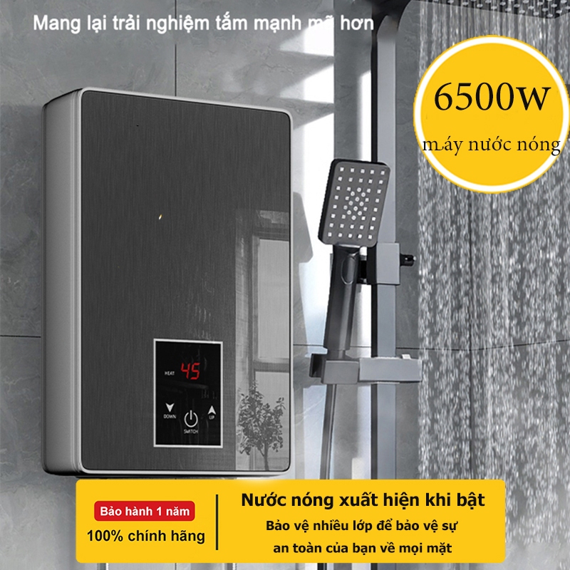 Máy nước nóng trực tiếp 6500W cho gia đình Màn hình cảm ứng LCD Máy nước nóng - Đi kèm với đầu vòi sen