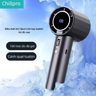 Quạt cầm tay Chillpro Turbo Fan 100 tốc độ, Quạt mini điều hòa, Quạt sạc với động cơ tốc độ cao 9000 RPM