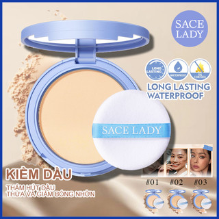  SACE LADY Phấn phủ Lasting Waterproof Oil Control Pressed Powder Cushion Phấn Phủ Mặt Mờ Kiểm Soát Dầu Phấn Phủ Sace Lady Kiềm Dầu Trang Điểm Không Tì Vết Lâu Trôi Kèm Gương 