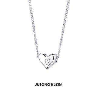 Jusong Klein Original Love heart Vòng cổ 2024 Nữ nhẹ nhàng sang trọng hình trái tim bằng thép không gỉ mặt dây chuyền xương đòn