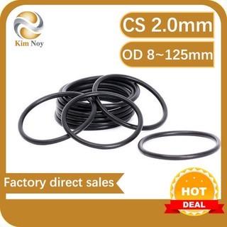  Vòng cao su Nitrile Đen NBR Niêm phong Vòng chữ O CS Độ dày 2mm OD8 ~ 125mm Vòng đệm vòng O
