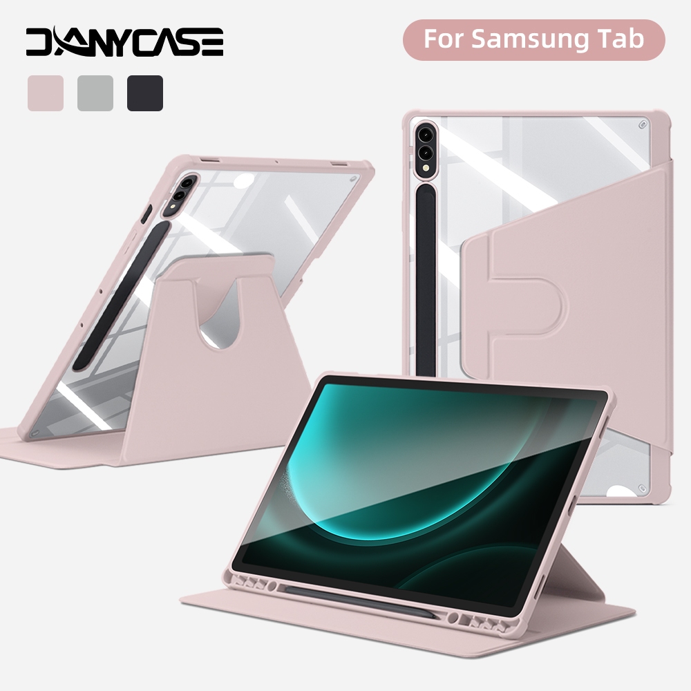 360° Ốp Góc Có Thể Điều Chỉnh Xoay Được Cho Samsung Galaxy Tab A9 8.7 A9 Plus 2024 A8 S9 FE S9 PLUE 12.4 inch S6 Lite Flip Cover