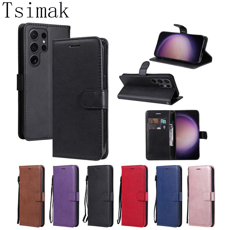 Ốp Lưng Ví Cho Samsung S24 Ultra FE Plus A06 A16 M35 Galaxy A6 A7 A8 A9 J4 Prime J6 J8 2018 Ốp Điện 