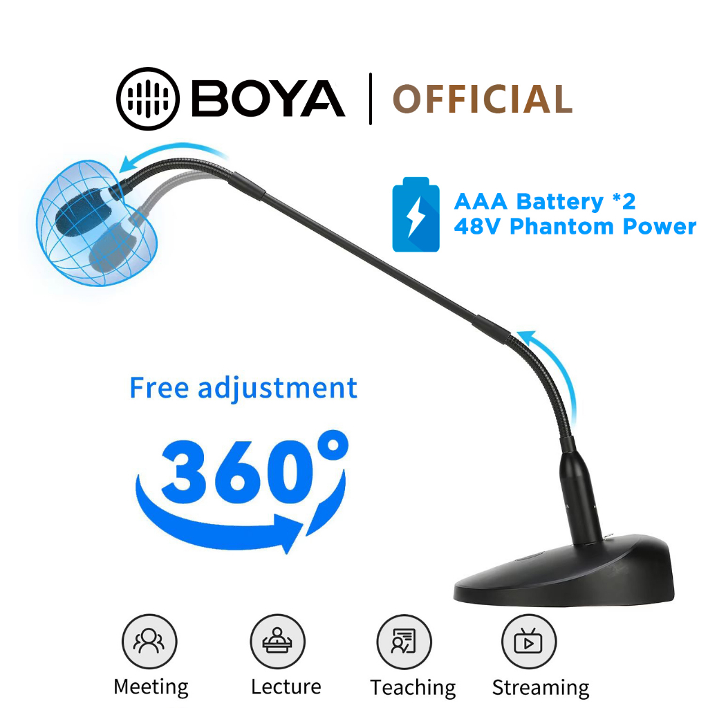 BOYA BY-GM18CB Cardioid XLR Có Dây Cắm Để Bàn Micrô Cổ Ngỗng Cho Máy Tính PC Studio Bài Phát Biểu Bài Giảng Video Cuộc Họp Trực Tiếp