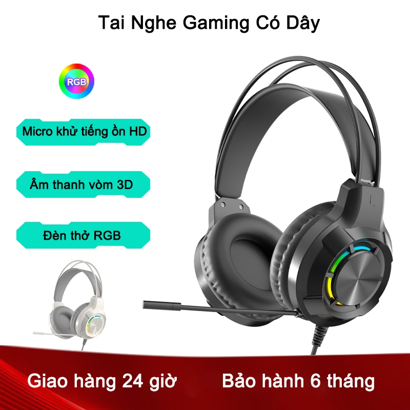 Tai Nghe Gaming SY-G45 Có Micrô Đa Hướng Âm Thanh Vòm 3D Đèn RGB Đơn Vị Động Lớn 40mm