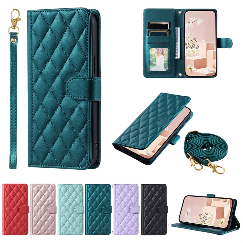 Ốp Lưng Cho Oppo Reno 12 Pro 12F 11A 9A 7A 5A Realme C63 C61 Ốp Ví Lật Sang Trọng Da PU Từ Tính Có Dây Buộc