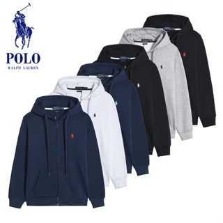 Ralph Lauren Áo Khoác Nam Polo Thêu Pony Có Mũ Trùm Đầu Cổ Điển Nhãn Nhỏ Nguyên Chất Cotton Bụng Vải Dây Kéo Áo Cardigan Áo Khoác Áo Khoác Áo