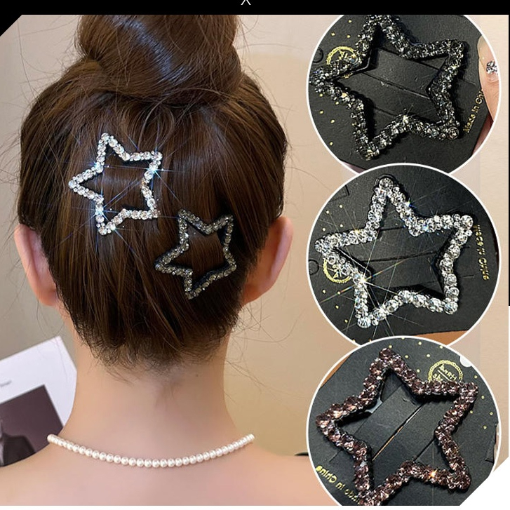 🎉sparkly🎉Kẹp Tóc Ngôi Sao Kim Cương Nữ 2024 Mới Trán Viền Bên Vỡ Thẻ Tóc Hàn Quốc Bán Chạy Phụ Kiện 