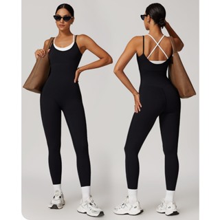 Giả 2 Chiếc Tương Phản Áo Liền Quần Thể Thao Một Mảnh Bộ Đồ Tập yoga backless Ngoài Trời Thể Dục jumpsuit