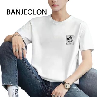 Banjeolon Áo thun ngắn tay cao cấp của nam giới Casual Hundred in thời trang