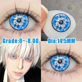【kính áp tròng độ & COD】KSSEYE Cosplay Anime Kính áp tròng 14,5mm Sử dụng 1 năm Gojo Satoru Trang điểm