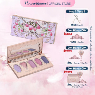 Bảng phấn mắt FLOWER KNOWS Strawberry Rococo 6g năm màu hiệu ứng lâu trôi