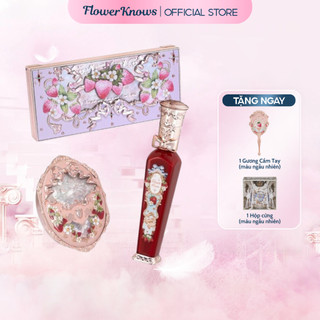 Flower Knows Strawberry Rococo Series Bộ trang điểm MỚI Son môi Blush Bộ quà tặng bột trang điểm