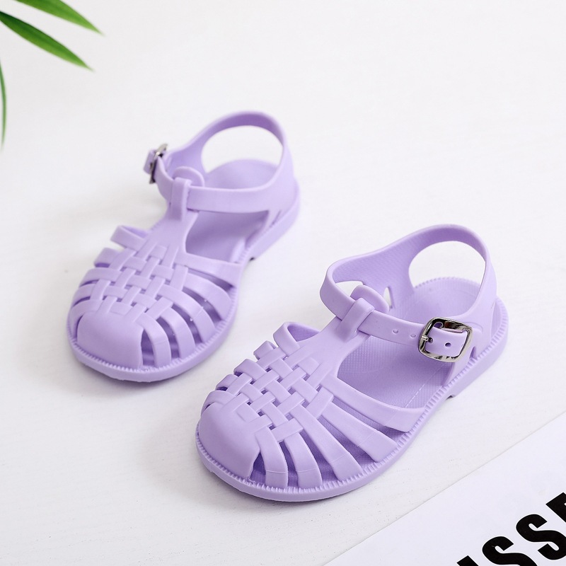 Xăng-đan công chúa AYUER đầu tròn đế bệt mềm đục lỗ kiểu La Mã thời trang xuân hè cho bé trai và bé gái