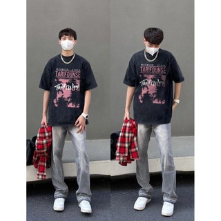 PEAR DODO  Áo thun ngắn tay nam mùa hè giặt nặng cotton nguyên chất Mỹ đường phố cao cấp hip hop cỡ lớn thời trang thương hiệu áo thun nửa tay