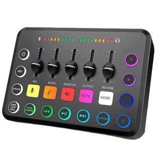 Kusky F11 Bộ trộn âm thanh Card âm thanh 48V XLR Giao diện âm thanh cho PC, Điện thoại, Phát trực tiếp, Hát, Chơi game, PS5