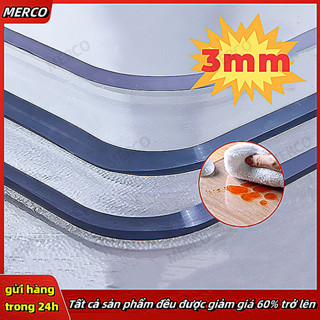 [ SIÊU DÀY - NHIỀU KÍCH THƯỚC ] Tấm kính nhựa dẻo trải bàn trong suốt chống thấm nước dày 3mm