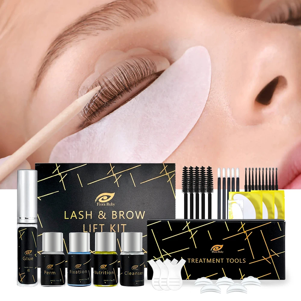 Flora Ruby Lash Lift Kit Bộ lông mi Perm Kit Brow Lamination Kit Luxe Mi Lift và Tint Kit Lông mi uố