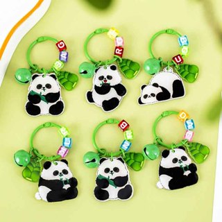 Dễ thương Gấu Trúc Sinh Viên Móc Khóa Phụ Kiện Mặt Dây Chuyền Hoạt Hình Schoolbag Móc Khóa