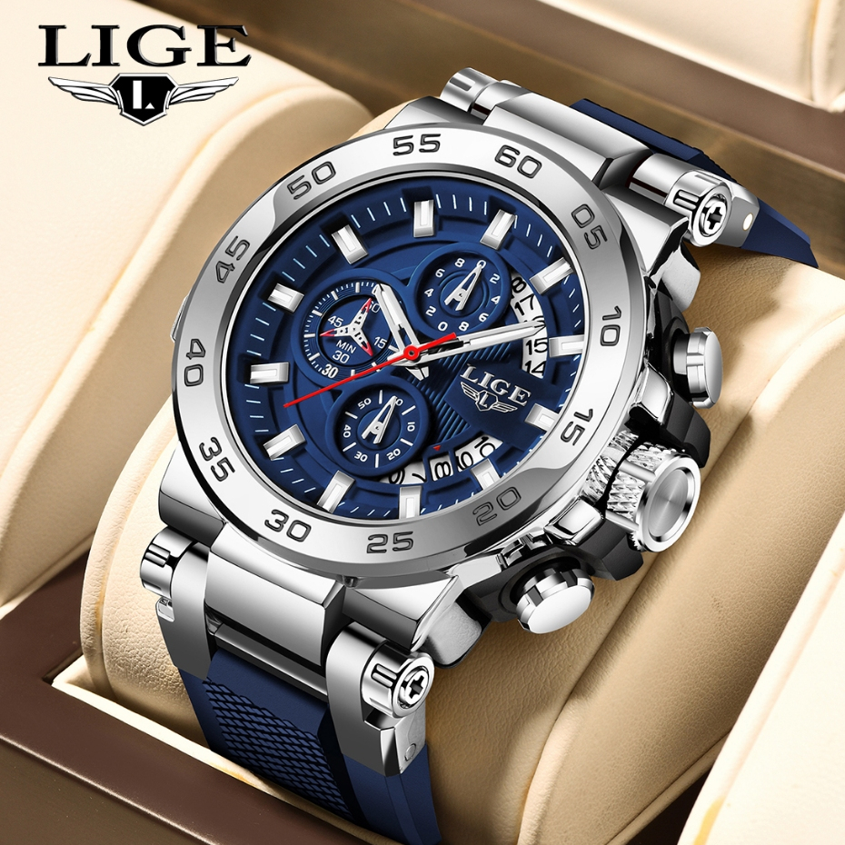 Đồng hồ LIGE Nam Đồng hồ kỹ thuật số chống nước nguyên bản Đồng hồ đeo tay thể thao thời trang dạ qu
