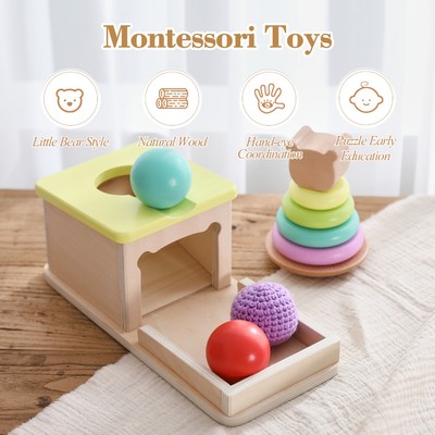 Đồ chơi cảm giác bằng gỗ Montessori Hộp mục tiêu Học tập sớm Đồ chơi giáo dục Hình dạng màu Trò chơi cảm ứng