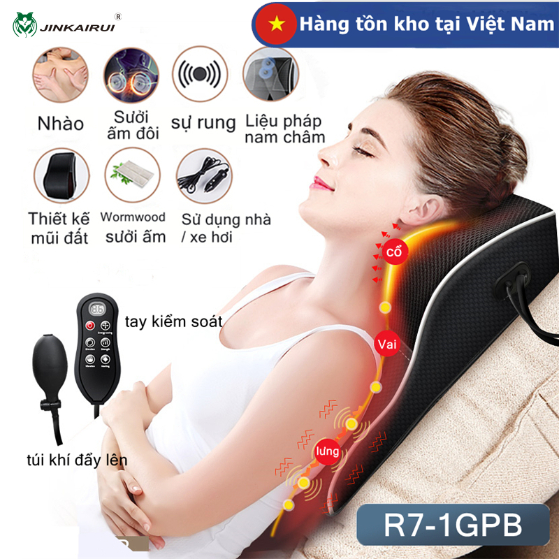 Jinkairui Massage Gối Máy Mát Xa Cổ Điều Khiển Tay Nhào Sưởi Rung Máy Massage Toàn Thân Cho Lưng Lưng Nhà Máy Mát Xa Ô Tô Điện Để Giảm Đau