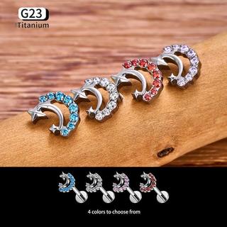 2 chiếc F136 Titan zircon bông tai G23 Phụ kiện xỏ khuyên cơ thể