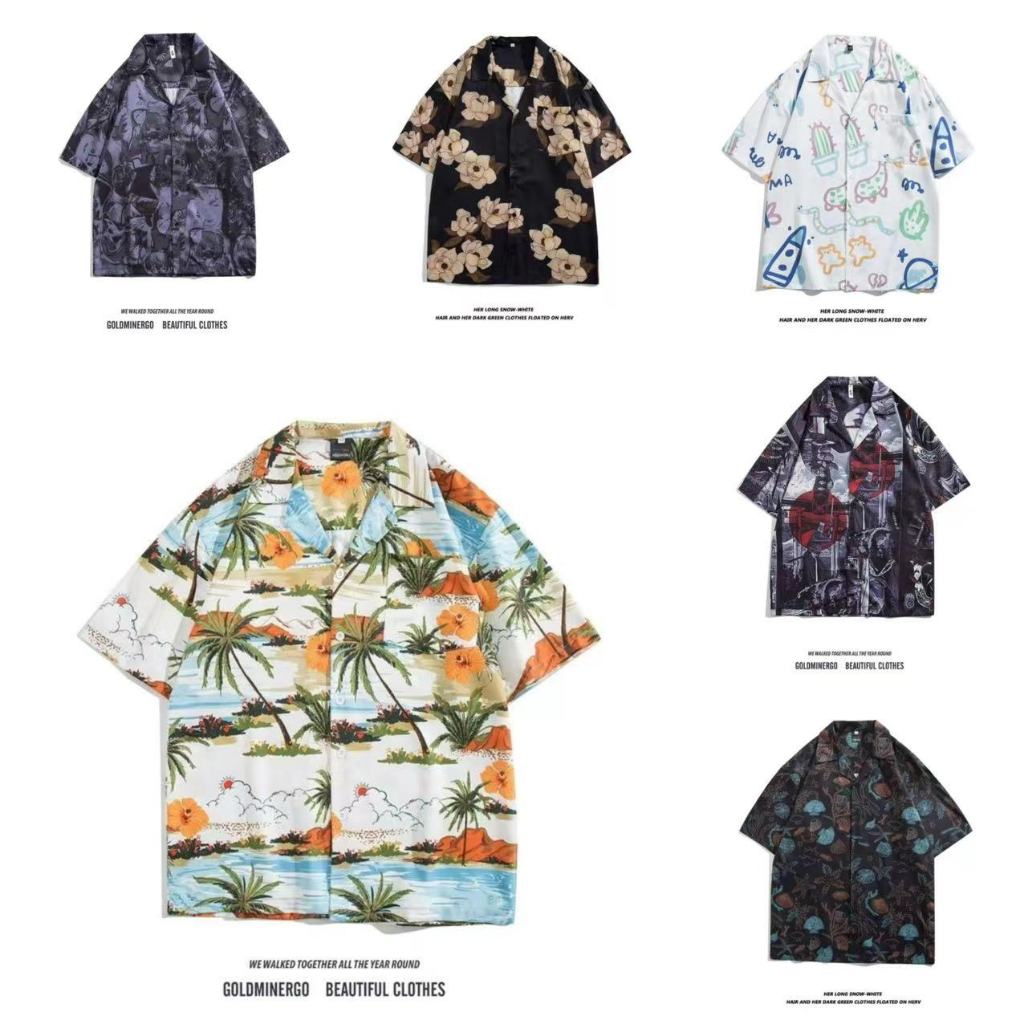 M-3XL Nam Retro Hoa Hawaii Áo Sơ Mi Nam Tay Ngắn M-3XL 100 Phong Cách