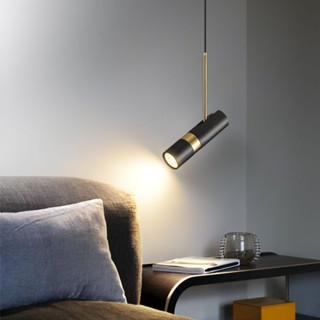 AIMI Đèn Chùm Hình Trụ Đầu Đơn Ba Tông Màu Chiếu Sáng Thanh Quán Cà Phê Đèn Trang Trí Phòng Khách Phòng Ngủ Treo Đèn Trần Đầu Giường Đèn Pha