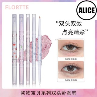 Flortte FLORTTE FLORTTE Bảng Phấn Bắt Sáng Hai Đầu Ánh Ngọc Trai Mềm Mịn Như Lụa