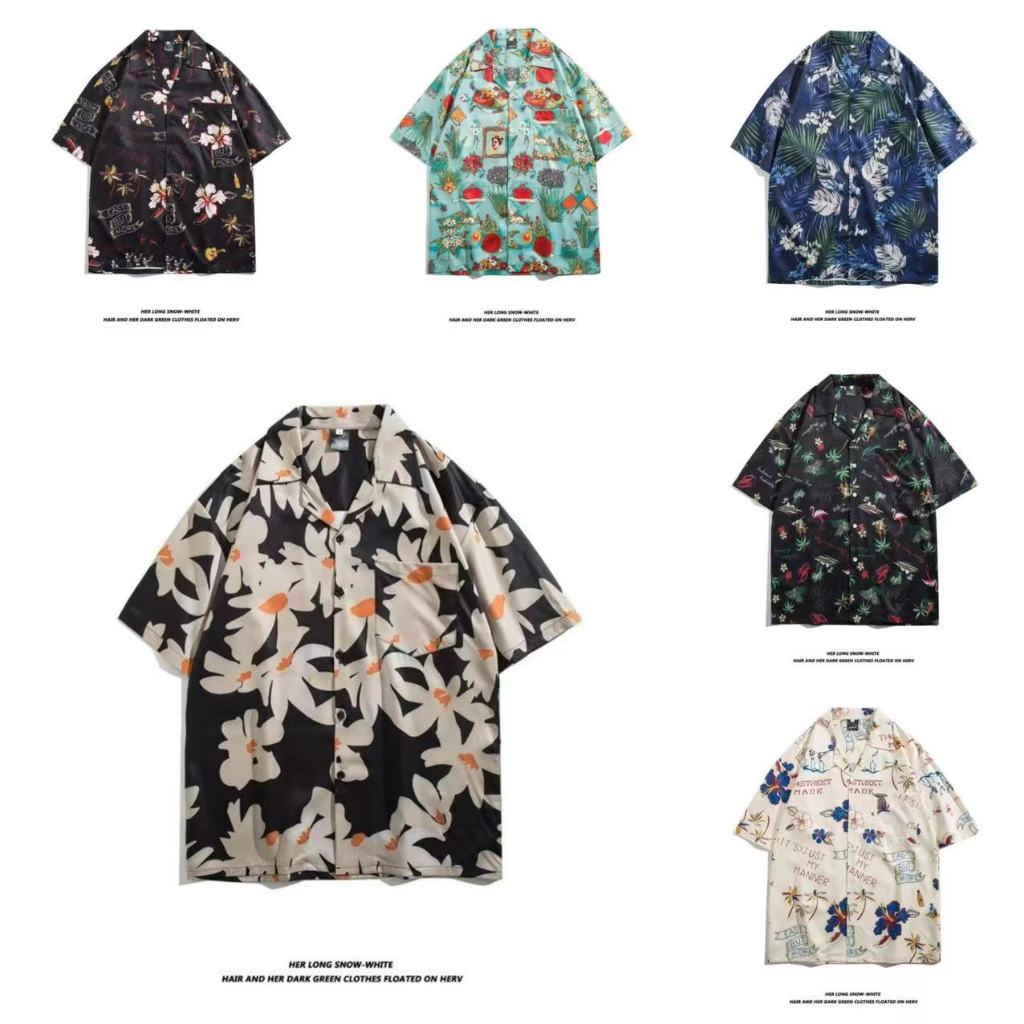 M-3XL Nam Retro Hoa Hawaii Áo Sơ Mi Nam Tay Ngắn M-3XL 100 Phong Cách