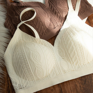 YIBEIKA Quần lót ren gợi cảm cho nữ không dây thoáng khí liền mạch Áo ngực mỏng