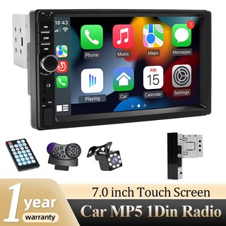 Carplay đa phương tiện trung tâm 12V Android Auto 1 Din 7 inch MP5 Bluetooth USB / AUX / TF Mirrorlink có màn hình cảm ứng