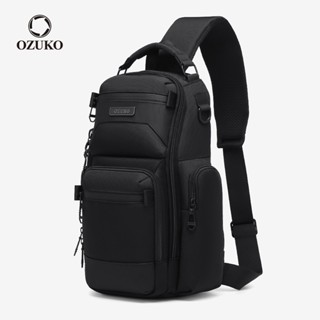 Túi đeo chéo thời trang OZUKO Nhiều túi Dung tích lớn Túi đeo vai nam chống nước ngoài trời đa chức năng