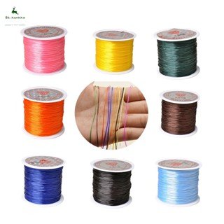 (đàn hồi)St.kunkka 10/40m Cuộn dây nylon co giãn màu1MM trắng đen dùng làm vòng tay/ trang sức