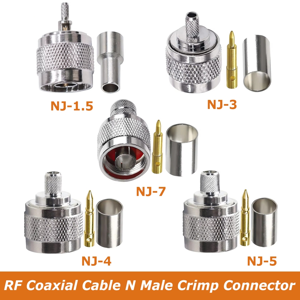 N Nam Uốn Đầu Nối N Loại Cắm Coax Adapter 50ohm Mất Thấp RF Đồng Trục Kết Nối Cho RG316, RG174, RG58