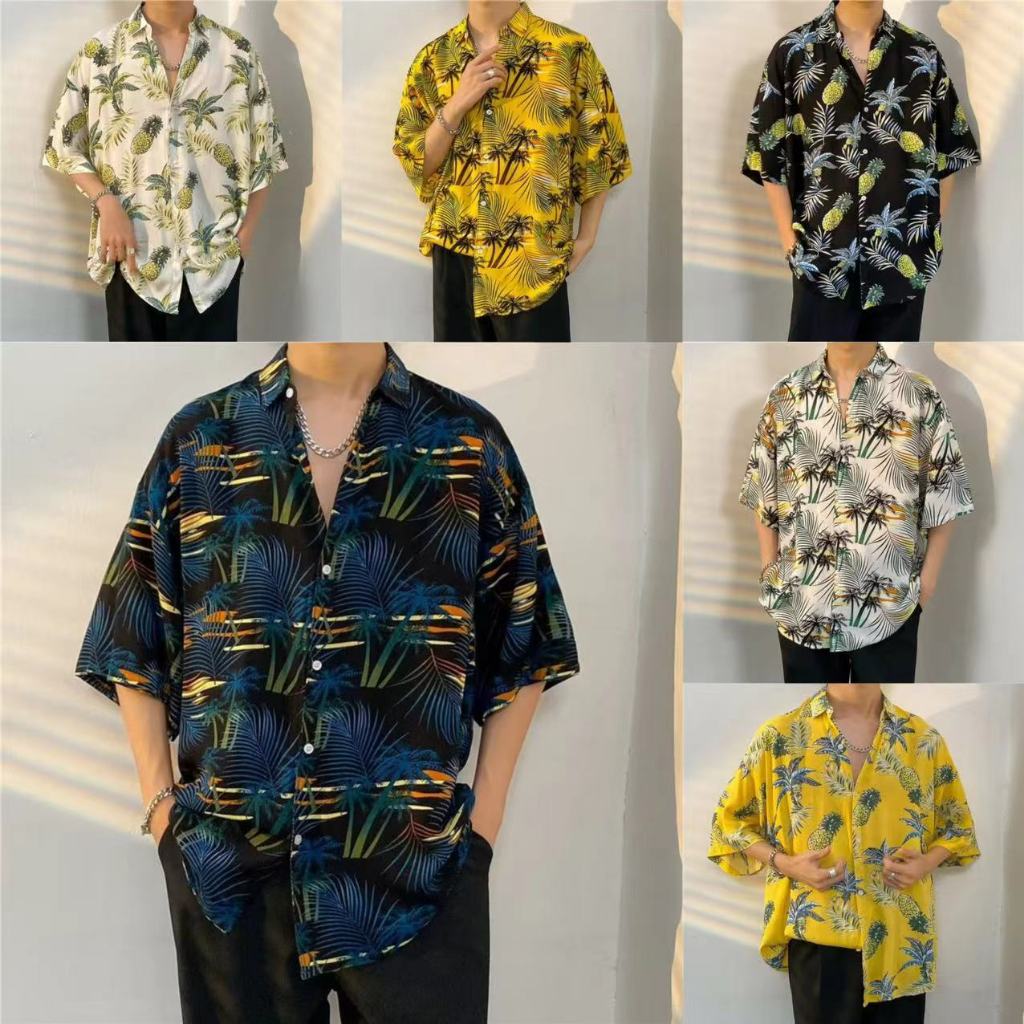 M-3XL Nam Retro Hoa Hawaii Áo Sơ Mi Nam Tay Ngắn M-3XL 100 Phong Cách