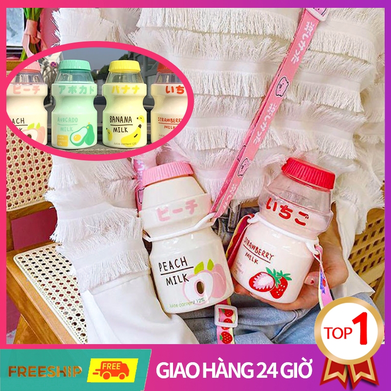 480ml Bình Nước Nhựa Hình Dạng Bình Lắc Sữa Kawaii Dễ Thương