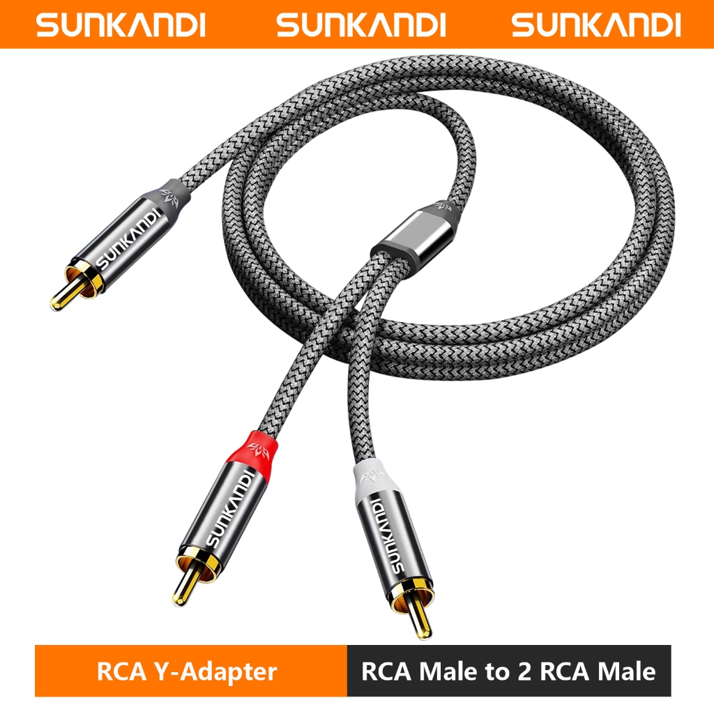 Cáp Sunkandi RCA RCA RCA RCA sang 2 Đầu nối bộ chia Y âm thanh nổi RCA cho âm thanh / video gia đình