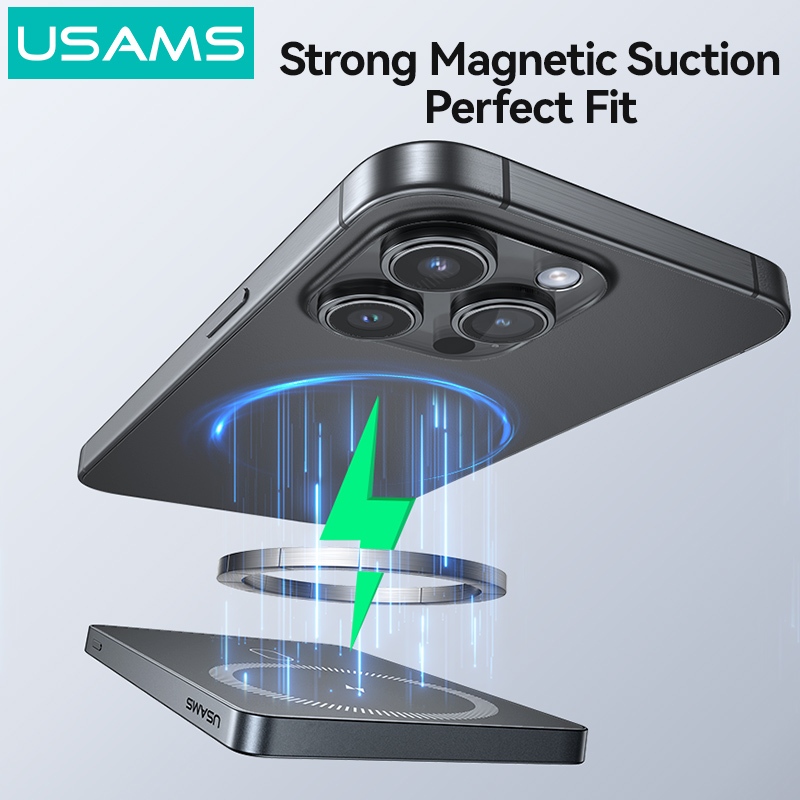 USAMS Wireless Power Bank 5000 / 10000mAh Sạc từ tính không dây Sạc nhanh USB-C Đầu vào / Ra cho iP17 16 15 14 13 12 Series | BigBuy360 - bigbuy360.vn